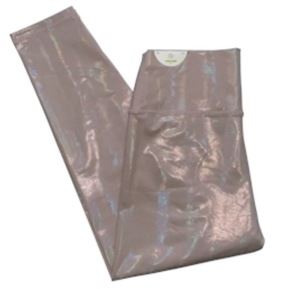 NEW Aerie Offline High Rise Blush Light Pink Shiny Iridescent Leggings